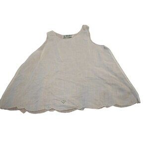 Vintage 1940's Alfred Leon White Sleeveless Baby Dress Embroidery